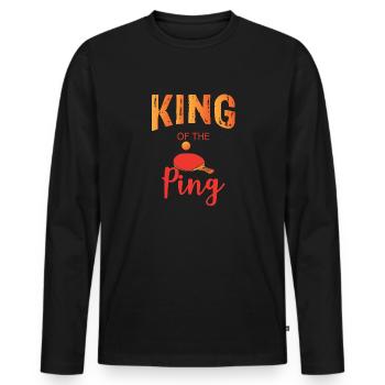 Ping Pong König Des Ping Tischtennis - Männer Premium Bio Langarmshirt - Schwarz - Vorne - Nico (187cm)