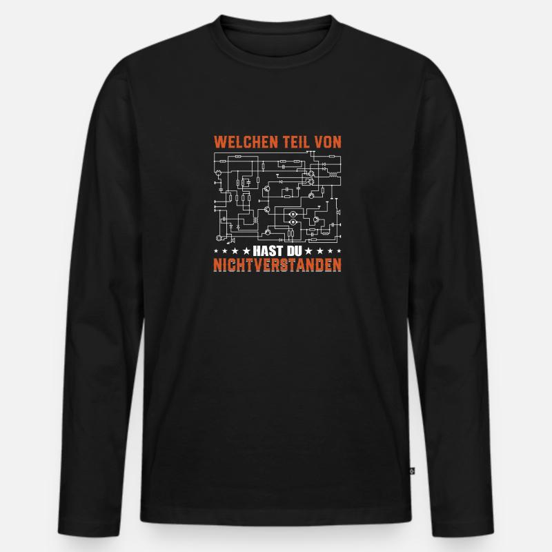 Elektroniker Elektriker Schaltplan - Männer Premium Bio Langarmshirt - Schwarz