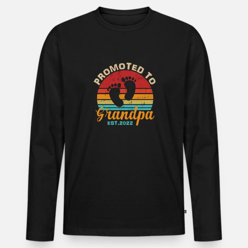 Zum Großvater befördert 2022 - Männer Premium Bio Langarmshirt - Schwarz