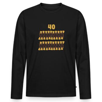 40 Jahre,40 Besen Geburtstagshumor - Männer Premium Bio Langarmshirt - Schwarz - Vorne - Nico (187cm)