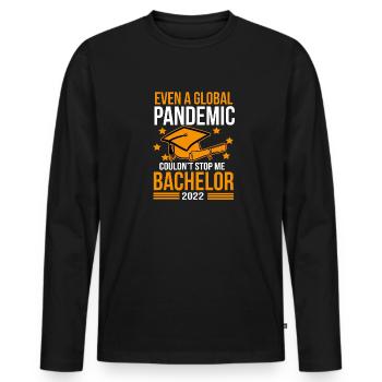 Bachelor 2022 Pandémie - Drôle de slogan Graduation - T-shirt manches longues Premium bio Homme - noir - Devant - Nico (187cm)