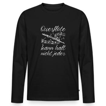 Querflöte - Männer Premium Bio Langarmshirt - Schwarz - Vorne - Nico (187cm)