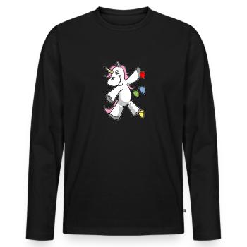 Unicorn Unicorn Bouldering Climbing Boulderer - Men's Premium Organic Long Sleeve Shirt - black - Front - Nico (187cm)