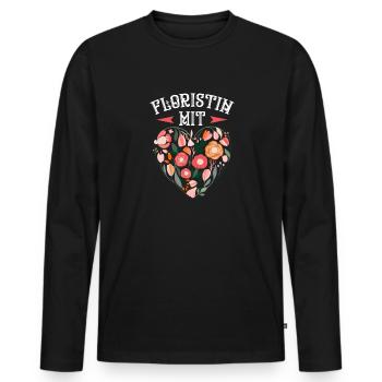 Floristin Mit Herz - Männer Premium Bio Langarmshirt - Schwarz - Vorne - Nico (187cm)