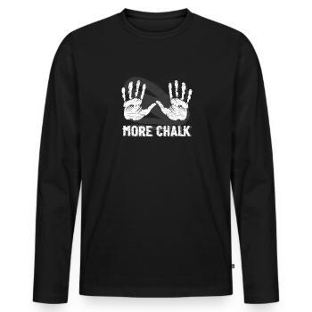 More Chalk Bouldern Boulderer Klettern - Männer Premium Bio Langarmshirt - Schwarz - Vorne - Nico (187cm)