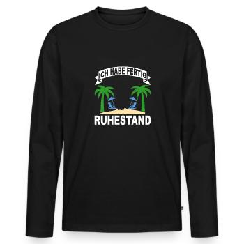 Ich habe fertig ruhestand - Männer Premium Bio Langarmshirt - Schwarz - Vorne - Nico (187cm)