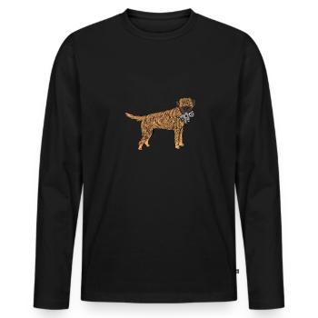 Border Terrier - Männer Premium Bio Langarmshirt - Schwarz - Vorne - Nico (187cm)