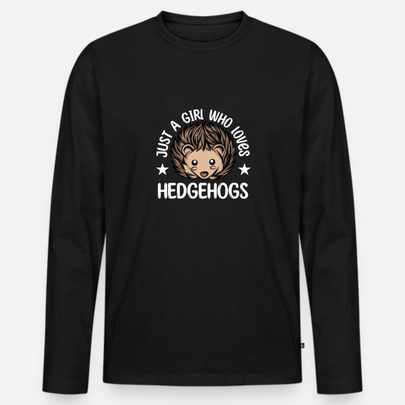 Igel - Männer Premium Bio Langarmshirt - Schwarz