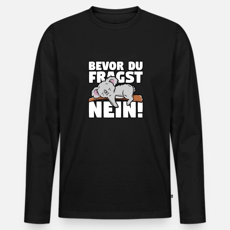 Koala - Männer Premium Bio Langarmshirt - Schwarz