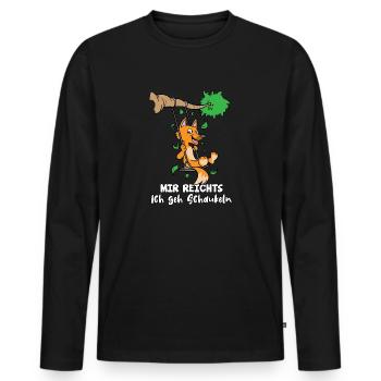 Mir Reichts Ich Geh Schaukeln Fuchs Füchse - Männer Premium Bio Langarmshirt - Schwarz - Vorne - Nico (187cm)