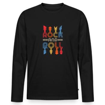 Rock And Roll Guitare Musique Guitariste - T-shirt manches longues Premium bio Homme - noir - Devant - Nico (187cm)