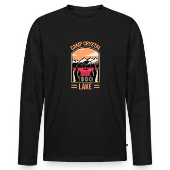 Camp Crystal Lake 1980 Halloween - Männer Premium Bio Langarmshirt - Schwarz - Vorne - Nico (187cm)