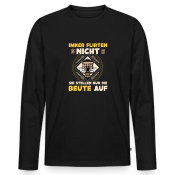 Imker Flirten Nicht Bienenstock Imker - Männer Premium Bio Langarmshirt - Schwarz - Vorne - Nico (187cm)