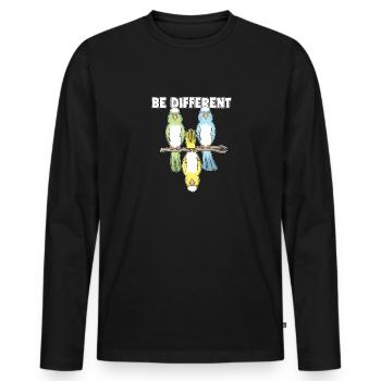 Budgerigar Bird Bat Fairy Tale Be Different - Men's Premium Organic Long Sleeve Shirt - black - Front - Nico (187cm)