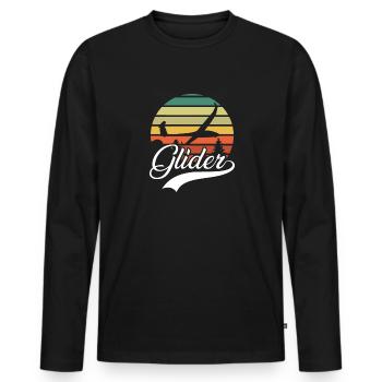 Glider Gliding - Men's Premium Organic Long Sleeve Shirt - black - Front - Nico (187cm)