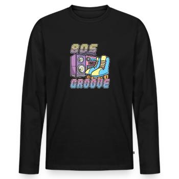 80s Groove Rollerdisco Rollerskates 80s Retro - Men's Premium Organic Long Sleeve Shirt - black - Front - Nico (187cm)