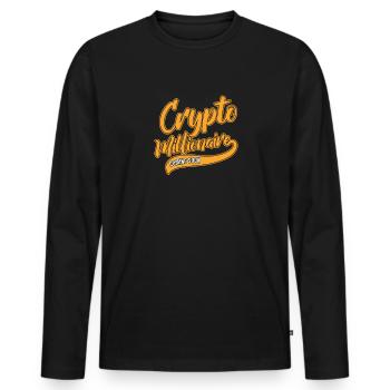 Bitcoin Millionaire Cryptocurrency Crypto - Men's Premium Organic Long Sleeve Shirt - black - Front - Nico (187cm)