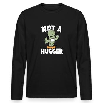 Cactus Cactus Not A Hugger - Men's Premium Organic Long Sleeve Shirt - black - Front - Nico (187cm)