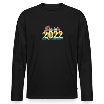 Senior 2022 Graduation Class - Men's Premium Organic Long Sleeve Shirt - black - Front - Nico (187cm)