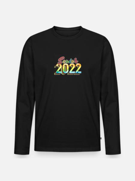 Senior 2022 Graduation Class - Männer Premium Bio Langarmshirt - Schwarz