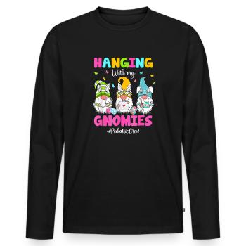 Ostern - Männer Premium Bio Langarmshirt - Schwarz - Vorne - Nico (187cm)
