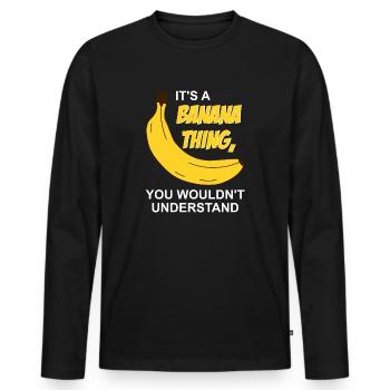 C’est un truc de banane - T-shirt manches longues Premium bio Homme - noir - Devant - Nico (187cm)