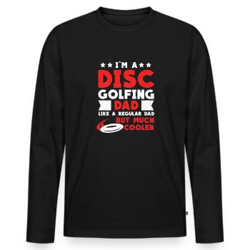 Je suis un disc golf dad disc golf frisbee golf - T-shirt manches longues Premium bio Homme - noir - Devant - Nico (187cm)