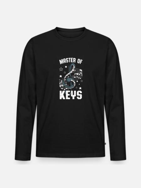Klaver Flygel Keyboard Musikinstrument - Premium økologisk langærmet T-shirt til mænd - sort