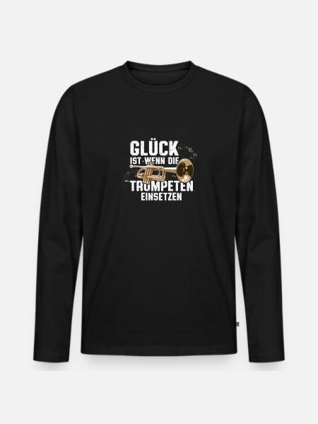 Trompete - Männer Premium Bio Langarmshirt - Schwarz