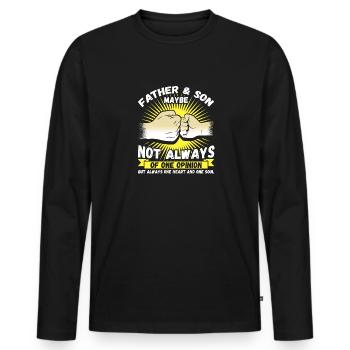 Father & Son may not always agree - Men's Premium Organic Long Sleeve Shirt - black - Front - Nico (187cm)