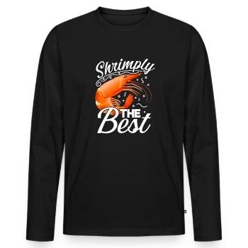 Shrimp Seafood Seafood Crab Crab - Men's Premium Organic Long Sleeve Shirt - black - Front - Nico (187cm)