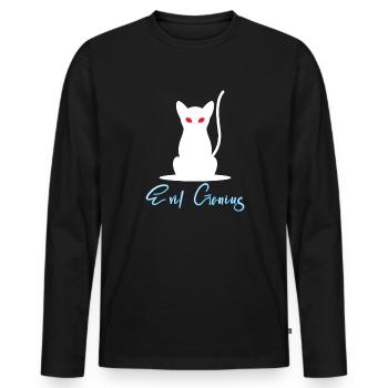 Evil Genius - devilish genius - Men's Premium Organic Long Sleeve Shirt - black - Front - Nico (187cm)