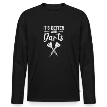 Fléchettes Fléchettes Joueurs de fléchettes Fléchettes Fléchettes Fléchettes Fléchettes Fléchettes Dar - T-shirt manches longues Premium bio Homme - noir - Devant - Nico (187cm)