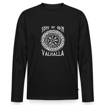 Sons of Odin Valhalla Viking Warriors Norsemen - Men's Premium Organic Long Sleeve Shirt - black - Front - Nico (187cm)
