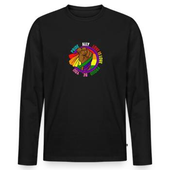 LGBTQ Gay Lesbienne Gay Pride Ally Be You Love - T-shirt manches longues Premium bio Homme - noir - Devant - Nico (187cm)