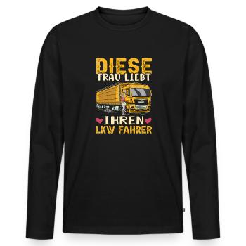 Diese Frau Liebt Ihren Lkw Fahrer Trucker Babe - Männer Premium Bio Langarmshirt - Schwarz - Vorne - Nico (187cm)