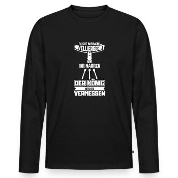 Vermesser Vermessungsingenieur Vermessung - Männer Premium Bio Langarmshirt - Schwarz - Vorne - Nico (187cm)