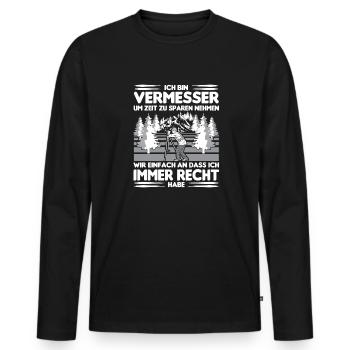 Vermesser Vermessungsingenieur Vermessung - Männer Premium Bio Langarmshirt - Schwarz - Vorne - Nico (187cm)