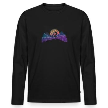 VTT VTT Nature Montagnes Rétro Vintage - T-shirt manches longues Premium bio Homme - noir - Devant - Nico (187cm)