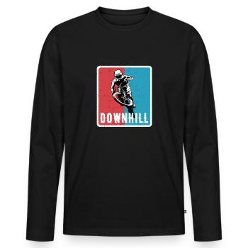 Downhill Mountain Bike MTB RetroVintage - Men's Premium Organic Long Sleeve Shirt - black - Front - Nico (187cm)