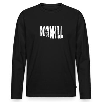 Descente VTT Nature Montagnes Retro Wave Vintage - T-shirt manches longues Premium bio Homme - noir - Devant - Nico (187cm)