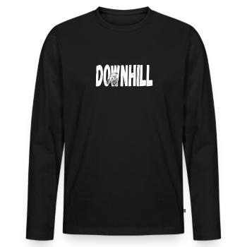 Downhill MTB Nature Mountains Retro Wave Vintage - Men's Premium Organic Long Sleeve Shirt - black - Front - Nico (187cm)