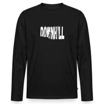 Descente VTT Nature Montagnes Retro Wave Vintage - T-shirt manches longues Premium bio Homme - noir - Devant - Nico (187cm)