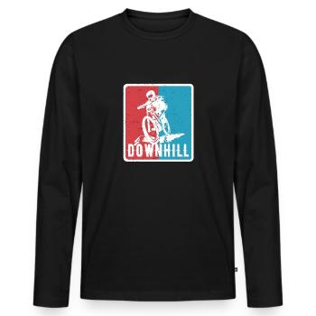 Vtt de descente VTT RetroVintage - T-shirt manches longues Premium bio Homme - noir - Devant - Nico (187cm)