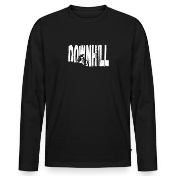 Downhill MTB Nature Mountains Retro Wave Vintage - Men's Premium Organic Long Sleeve Shirt - black - Front - Nico (187cm)