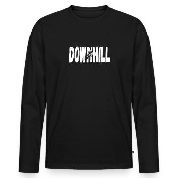 Descente VTT Nature Montagnes Retro Wave Vintage - T-shirt manches longues Premium bio Homme - noir - Devant - Nico (187cm)
