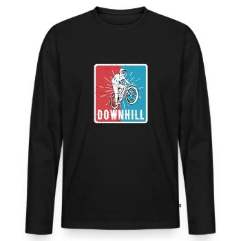 Downhill Mountain Bike MTB RetroVintage - Men's Premium Organic Long Sleeve Shirt - black - Front - Nico (187cm)