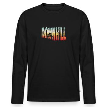 Downhill MTB Nature Mountains Retro Wave Vintage - Men's Premium Organic Long Sleeve Shirt - black - Front - Nico (187cm)