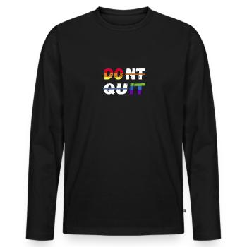 LGBTQ Pride Regenbogen DO IT and Dont Quit - Männer Premium Bio Langarmshirt - Schwarz - Vorne - Nico (187cm)