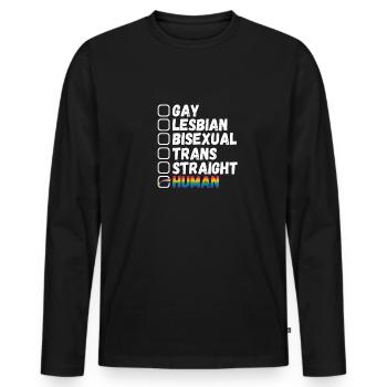 LGBTQ Pride Rainbow nous sommes tous des gens - T-shirt manches longues Premium bio Homme - noir - Devant - Nico (187cm)